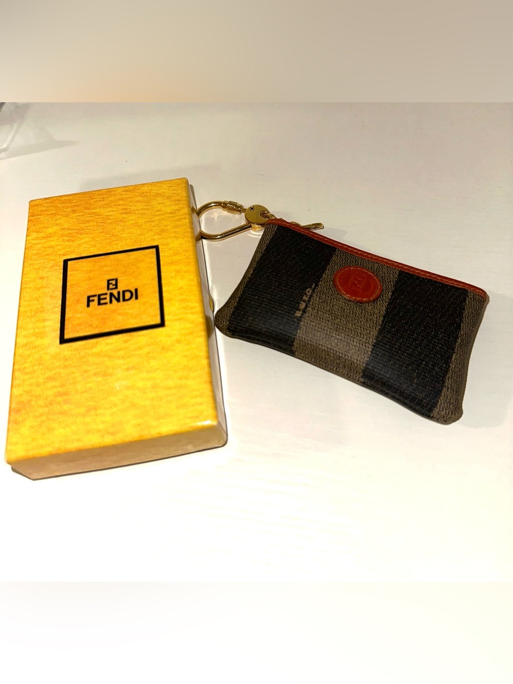 FENDI Pequin Key Holder/Coin Purse Pouch